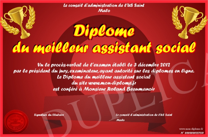 diplome assistant social